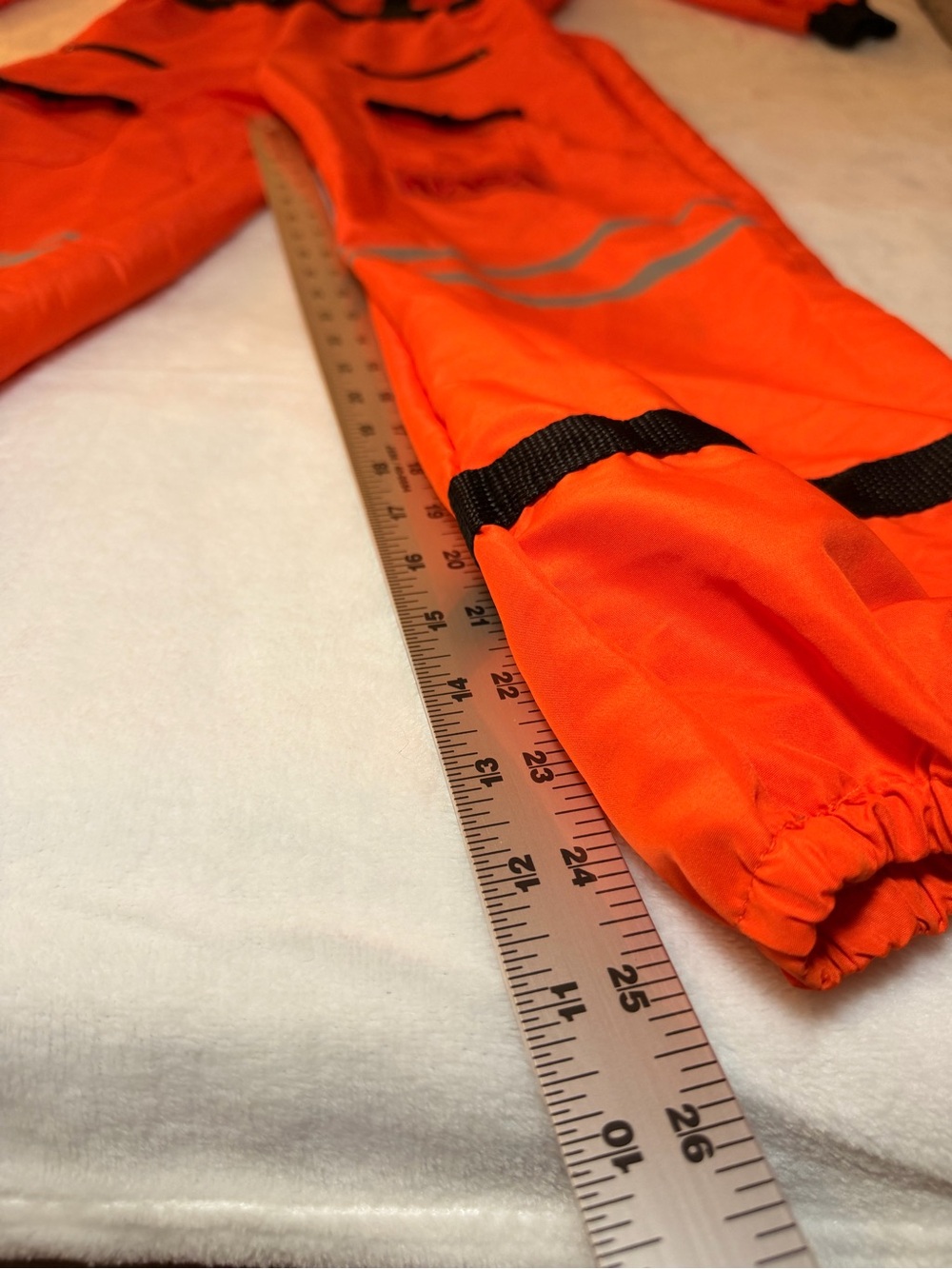 Orange Astronaut Kids Costume Jumpsuit size: L - Picture 6 of 9
